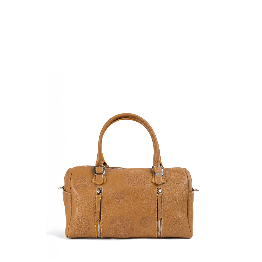 Premium Beige Leather Handbag – SENTA Collection by Zayaeg