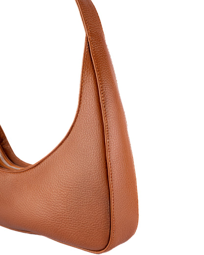 Ella Genuine Leather camel Bag – Minimalist Premium Leather for Women | Zayaeg