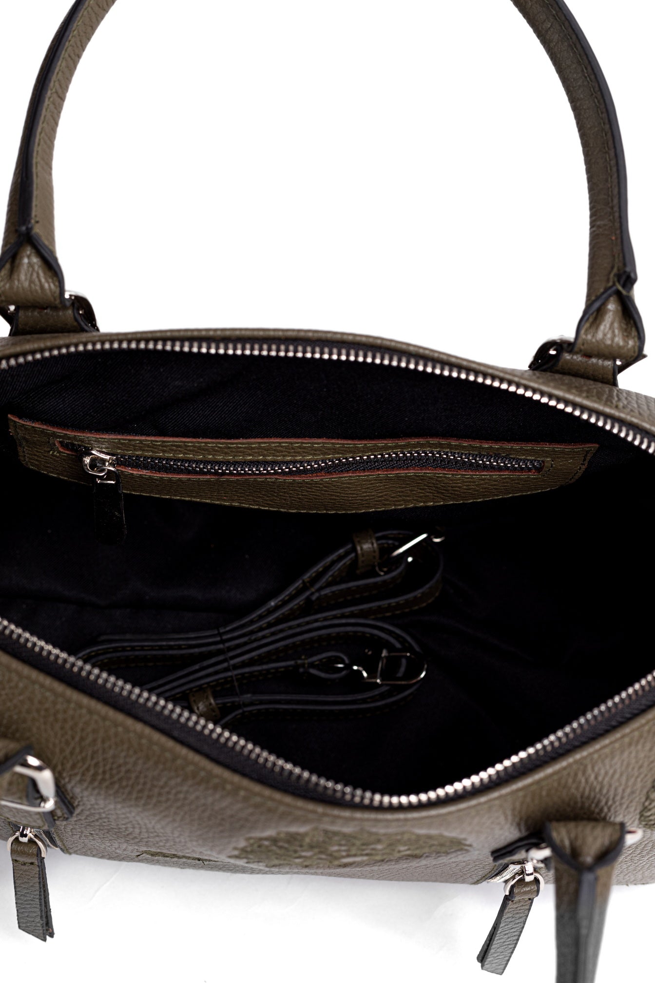 Elegant Olive Leather Purse – SENTA by Zayaeg