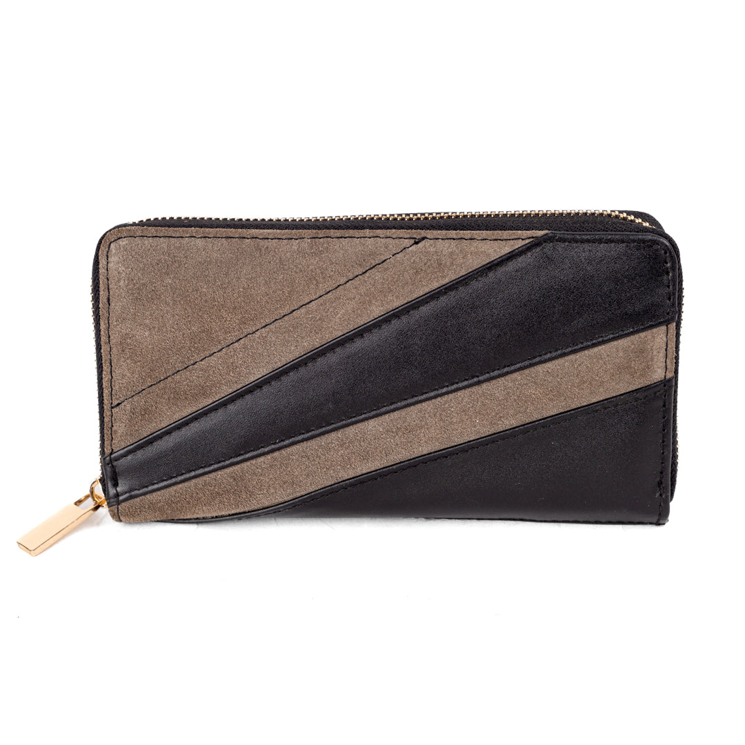 Elegant Black and Light Brown Leather Wallet – ELORA by Zayaeg
