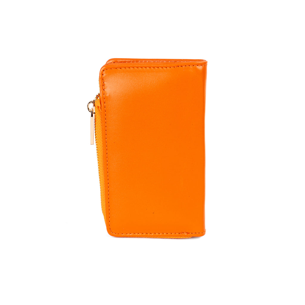 LUNA Genuine Leather Orange Wallet – Handcrafted by Zayaeg