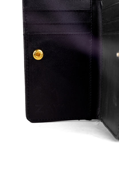 LUNA Genuine Leather Black Wallet – Premium Natural Leather Wallet | Zayaeg