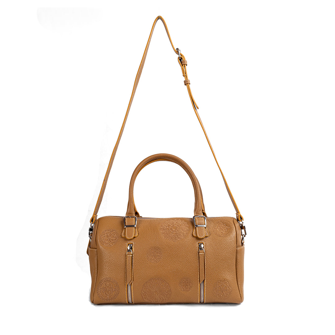 SENTA Genuine Leather Beige Bag – Premium Natural Leather Handbag | Zayaeg