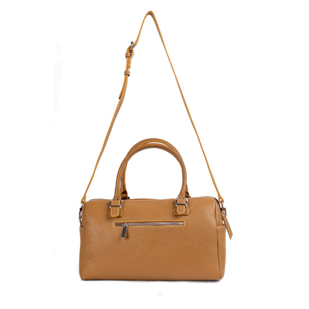 SENTA Genuine Leather Beige Bag – Premium Natural Leather Handbag | Zayaeg