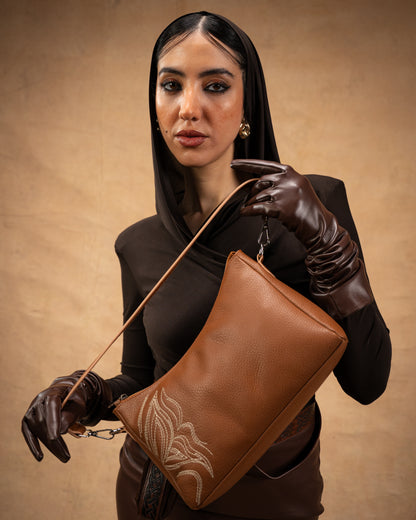 Aria Genuine Leather Camel Bag – Premium Natural Leather Handbag | Zayaeg