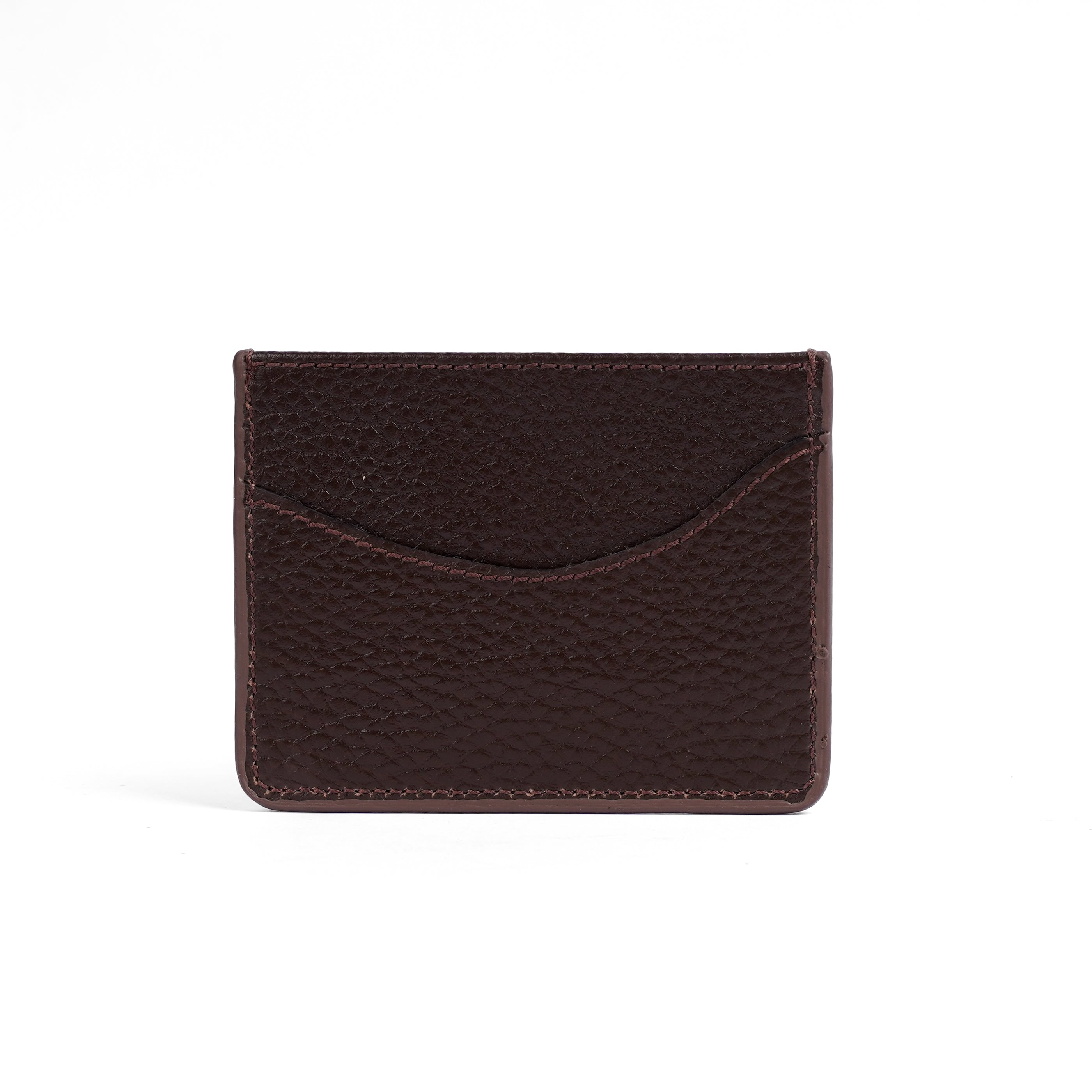 Genuine Brown leather cardholder on a white background