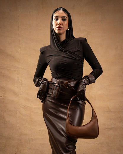 Ella Genuine Leather camel Bag – Minimalist Premium Leather for Women | Zayaeg