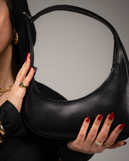 Ella Genuine Leather black Bag – Handcrafted 100% Natural Leather by Zaya