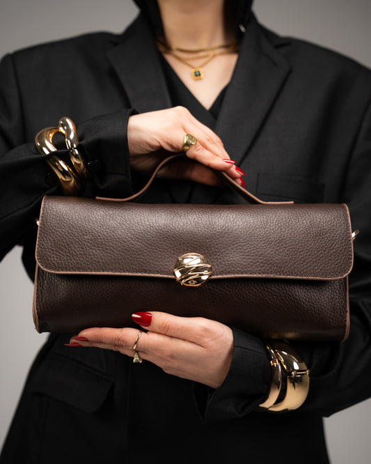 Lana Genuine Leather Brown Bag – Premium Natural Leather Handbag | Zayaeg